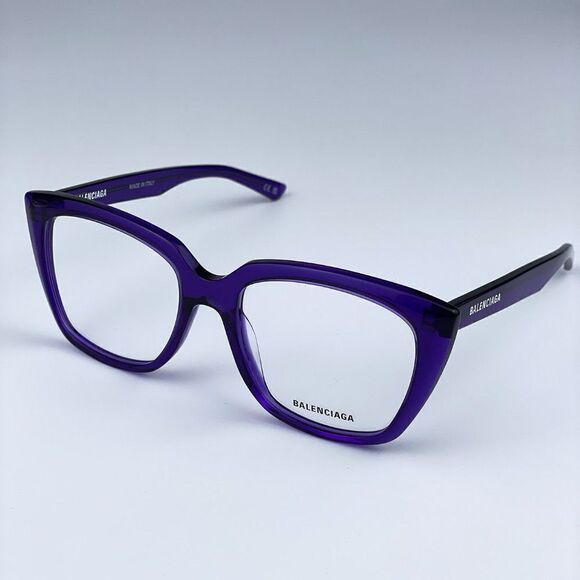 SALE! NEW Balenciaga BB0062O 003 Violet Logo Square Women Eyeglasses main image 4